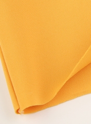 Yellow Casual Letters Print Long Sleeve Crop Top Loose Sweatshirt
