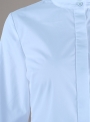 white-women-s-high-neck-long-wide-lantern-sleeve-solid-button-down-shirt
