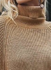 Turtleneck Chunky Sweater Cloak