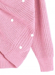 Criss Cross Pullover Oversized Jumper Pearl Casual Sweater