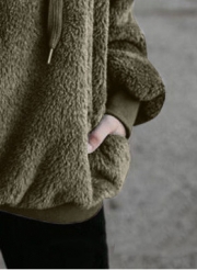 Casual Long Sleeve Loose Sweatshirt Hooded With Pockets