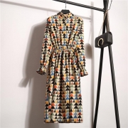 Aline Dress Floral Pattern Midi Dress Ten colors for you