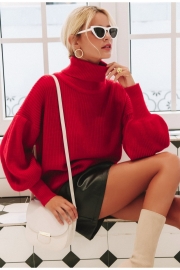 Knitted Long Sleeve Turtleneck Sweater