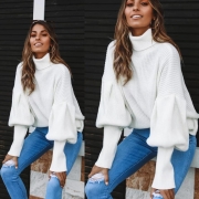 Knitted Long Sleeve Turtleneck Sweater