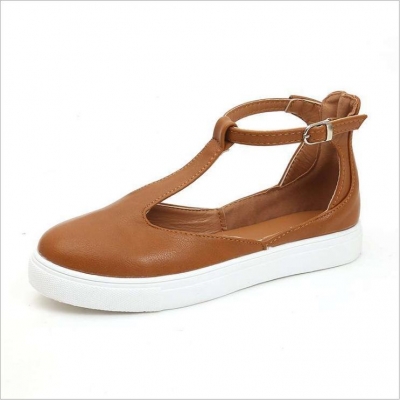 Casual Ankle Strap Buckle Flats STYLESIMO.com