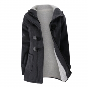 Long Sleeve Solid Buttoned Zipper Pockets Coat