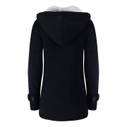 Long Sleeve Solid Buttoned Zipper Pockets Coat