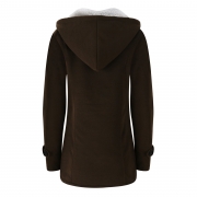 Long Sleeve Solid Buttoned Zipper Pockets Coat