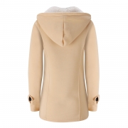 Long Sleeve Solid Buttoned Zipper Pockets Coat