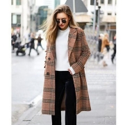 Intarsia Knits And Tweed Double-breasted Duffle Coat