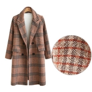 Intarsia Knits And Tweed Double-breasted Duffle Coat