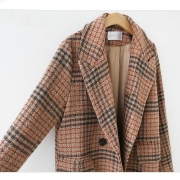Intarsia Knits And Tweed Double-breasted Duffle Coat