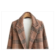 Intarsia Knits And Tweed Double-breasted Duffle Coat