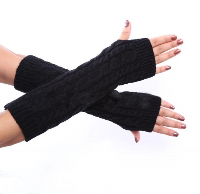 Hand Crochet Winter Warm Fingerless Arm Warmers Gloves YOUYOUFASHIONEC.com