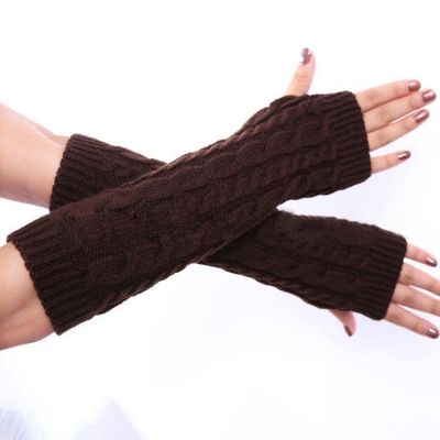 Hand Crochet Winter Warm Fingerless Arm Warmers Gloves STYLESIMO.com
