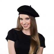 Wool Black Beret Hat - French Beret