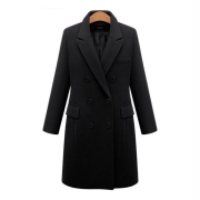 Double-breasted Lapel Peaked Tailored Coat