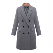 Double-breasted Lapel Peaked Tailored Coat