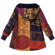 Fashion Ethnic Boho Print Inner Cotton Coat