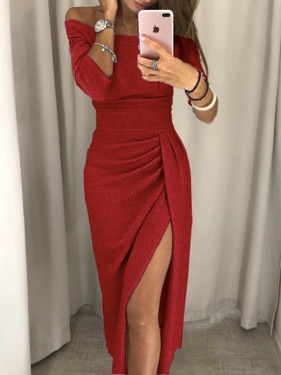 red sexy cocktail dress
