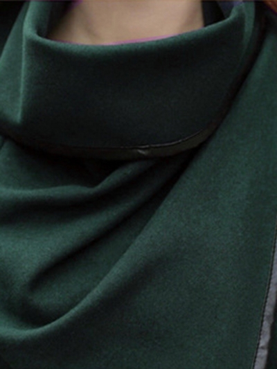 Long Sleeve Shawl Collar Piping Plus Size Coat stylesimo.com