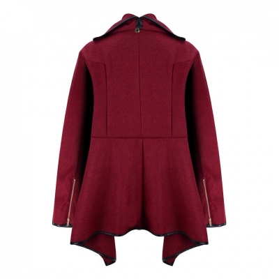 Long Sleeve Shawl Collar Piping Plus Size Coat YOUYOUFASHIONEC.com