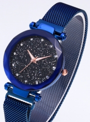 Tik Tok Web Celeb Stylish Trend Starry Sky Magnet Simple Wristwatch