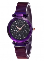 Tik Tok Web Celeb Stylish Trend Starry Sky Magnet Simple Wristwatch