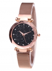 Tik Tok Web Celeb Stylish Trend Starry Sky Magnet Simple Wristwatch