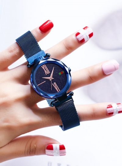 Tik Tok Web Celeb Stylish Trend Starry Sky Magnet Waterproof Watch STYLESIMO.com