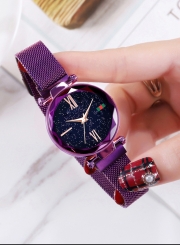 Tik Tok Web Celeb Stylish Trend Starry Sky Magnet Waterproof Watch