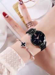 Tik Tok Web Celeb Stylish Trend Starry Sky Magnet Waterproof Watch