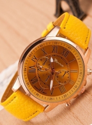 Double-layer Ladies Quartz Fashion Leather Strap Wrist Watch