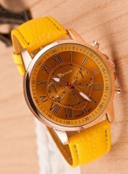 Double-layer Ladies Quartz Fashion Leather Strap Wrist Watch