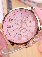 Double-layer Ladies Quartz Fashion Leather Strap Wrist Watch