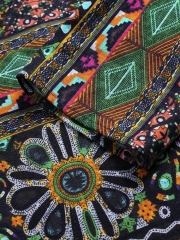 Casual Tribal Long Sleeve Printed Cotton Blouse