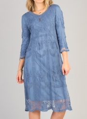 Bell Sleeves Lace Dress