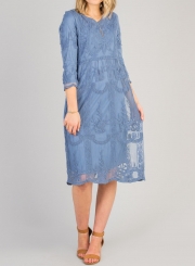 Bell Sleeves Lace Dress