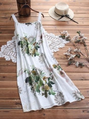 Vintage Boho Print Lace Two-piece 3/4 Sleeve Dress