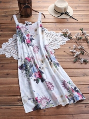 Vintage Boho Print Lace Two-piece 3/4 Sleeve Dress