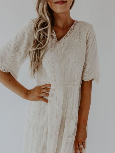 lace embroidered maxi dress