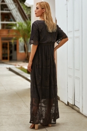 Sexy Lace Embroidered Maxi Dress