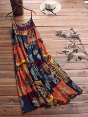 Vintage Print Maxi Two Piece Dress