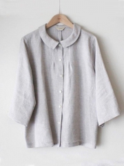 Casual Cotton-Blend Blouse