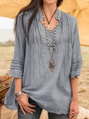 Boho Guipure Lace Linen Shirt