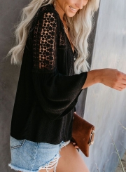 CROCHET BLOUSE - BLACK