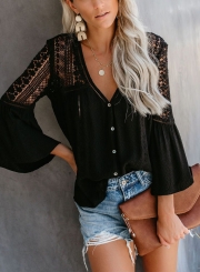 CROCHET BLOUSE - BLACK