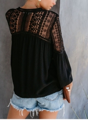 CROCHET BLOUSE - BLACK