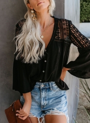 CROCHET BLOUSE - BLACK