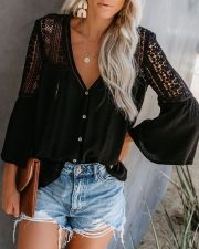 CROCHET BLOUSE - BLACK